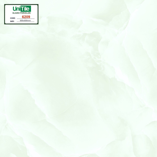 Gạch Lát Nền Vitto 60x60 Bóng Kính Xanh Vân Mây Trắng 6209