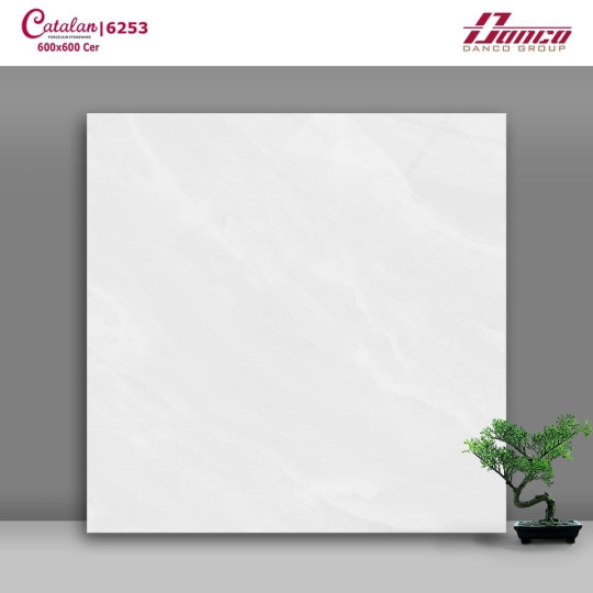 Gạch Lát Nền 60x60 Men Bóng Trắng Vân Mây Catalan 6253