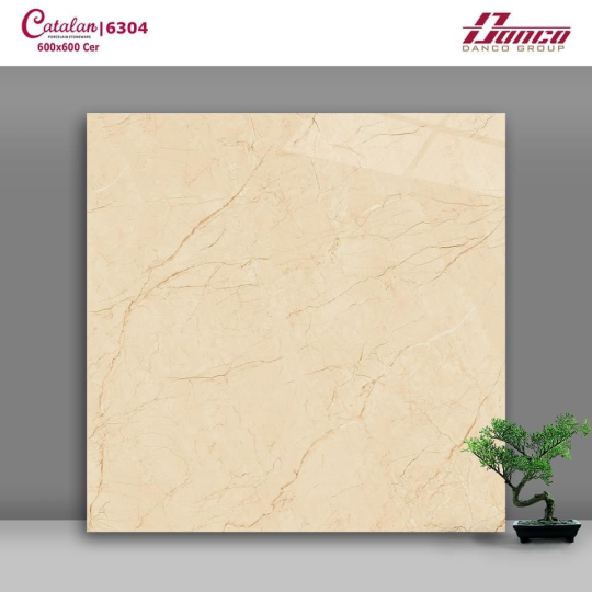 Gạch lát nền 60x60 Men Bóng Kính Vân Vàng Catalan 6304