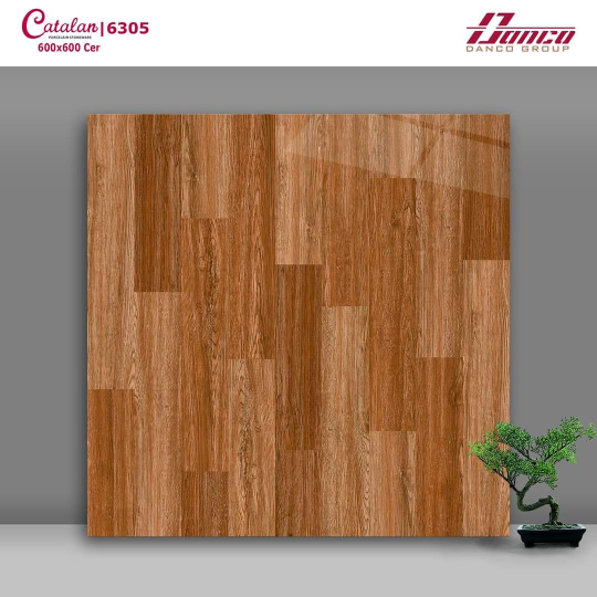 Gạch lát nền 60x60 men bóng kính giả gỗ Catalan 6305