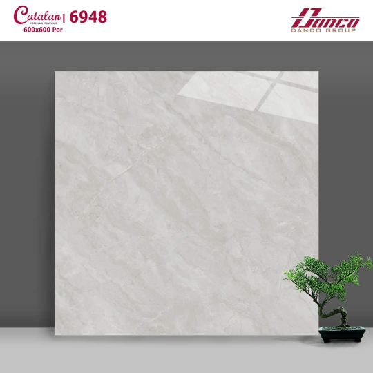 Gạch Lát Nền 60x60 Bóng Kính Vân Xám Catalan 6948