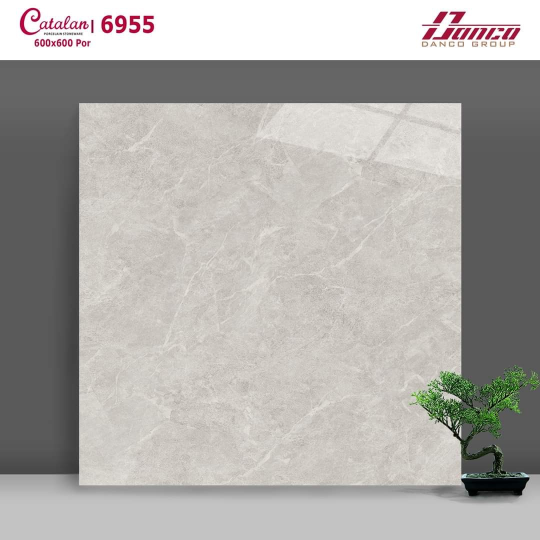 Gạch Lát Nền 60x60 Bóng Kính Vân Xám Catalan 6955