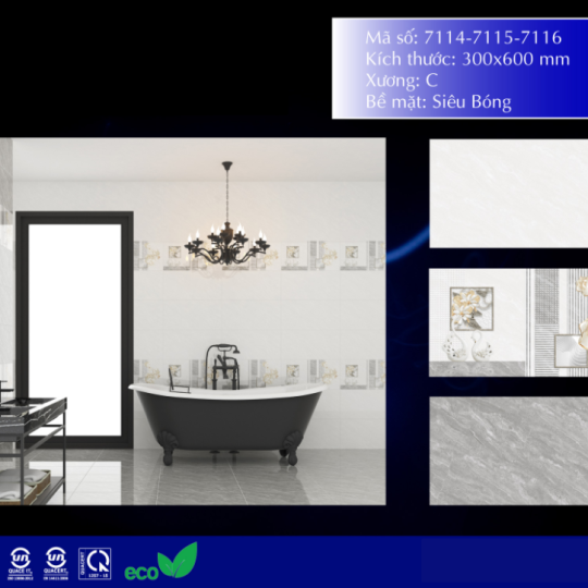 GẠCH ỐP TƯỜNG 30X60 VINCERA 7114 - 7116