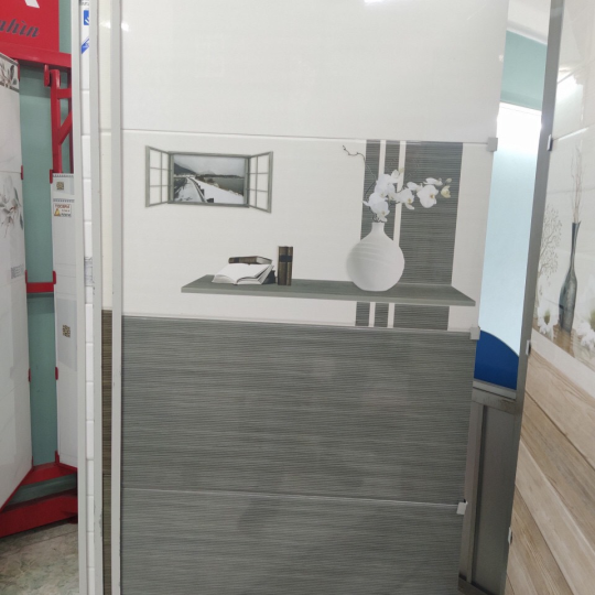 Gạch Ốp Tường Vitto 30x60 Men Bóng Xám Sọc Trắng 7644 7645 7646