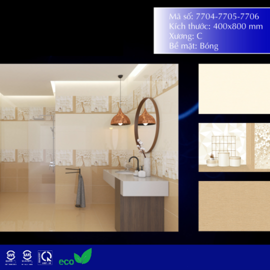 GẠCH ỐP TƯỜNG 40X80 VINCERA 7704 - 7706