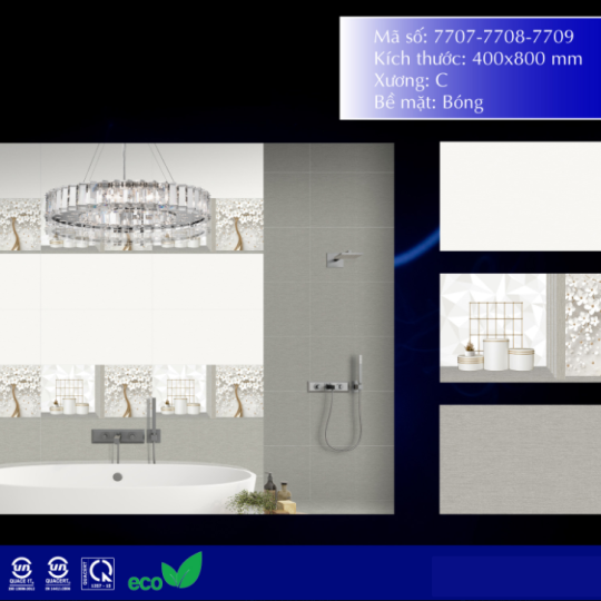 GẠCH ỐP TƯỜNG 40X80 VINCERA 7707 - 7709