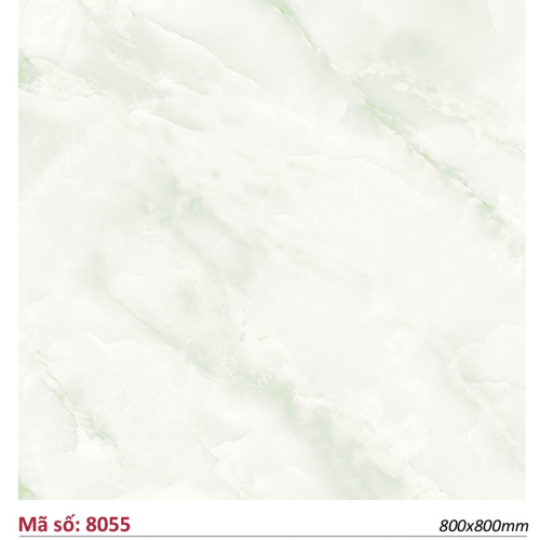 Gạch Catalan 80x80 Lát Nền Bóng Kính Trắng Vân Mây Marble 8055