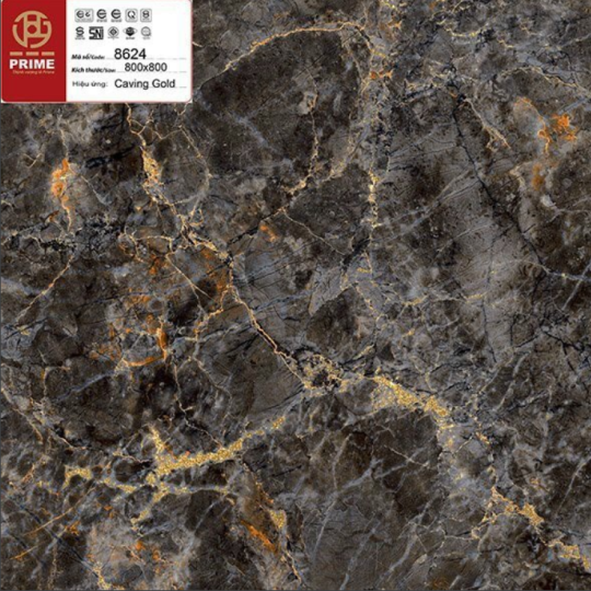 GẠCH LÁT NỀN - ỐP MẶT TIỀN 80X80 PRIME 8624 GOLD CARVING