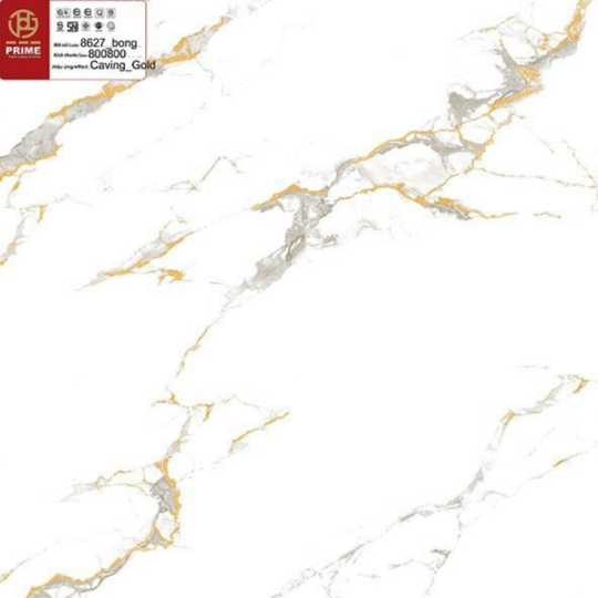 GẠCH LÁT NỀN - ỐP MẶT TIỀN 80X80 PRIME 8627 GOLD CARVING