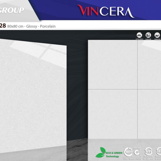 Gạch Vitto 80x80 Đá Bóng Kính Vân Xám Nhạt 9028