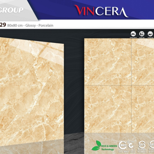 Gạch Vitto 80x80 Đá Bóng Kính Vân Đá Vàng 9029