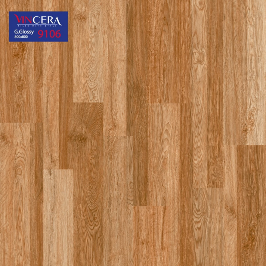 Gạch Vitto 80x80 Đá Bóng Kính Vân Gỗ Vàng 9106