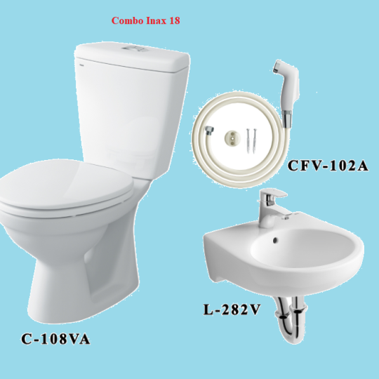 COMBO BỒN CẦU INAX C-108VA + LAVABO L-282V+ VÒI XỊT CFV-102A