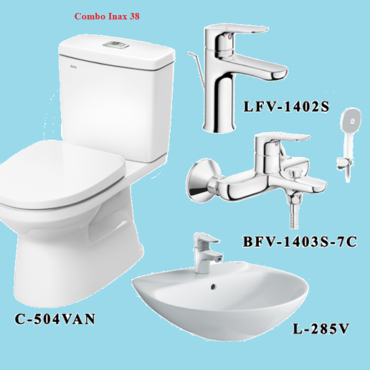 COMBO BỒN CẦU INAX C-504VA + L-285V + VÒI LFV-1402S + CỦ SEN BFV-1403S-7C