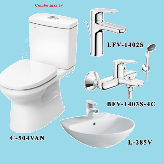COMBO BỒN CẦU INAX C-504VA + L-285V + VÒI LFV-1402S + CỦ SEN BFV-1403S-4C