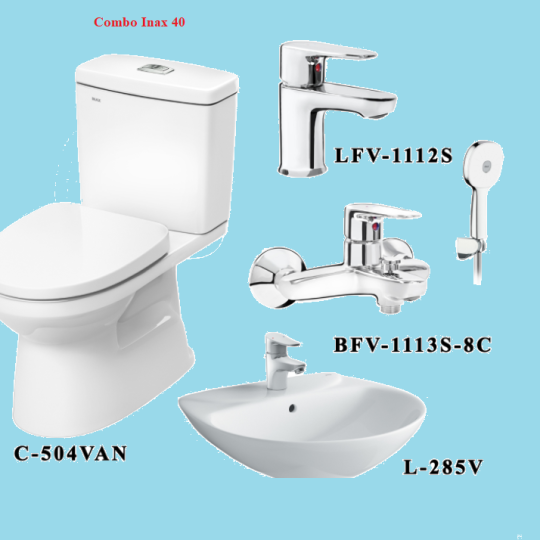 COMBO BỒN CẦU INAX C-504VA + L-285V + VÒI LFV-1112S + CỦ SEN BFV-1113S-8C