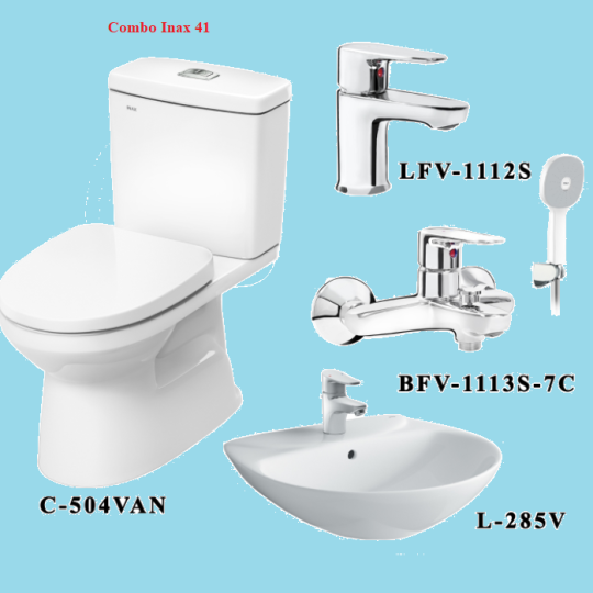 COMBO BỒN CẦU INAX C-504VA + L-285V + VÒI LFV-1112S + CỦ SEN BFV-1113S-7C