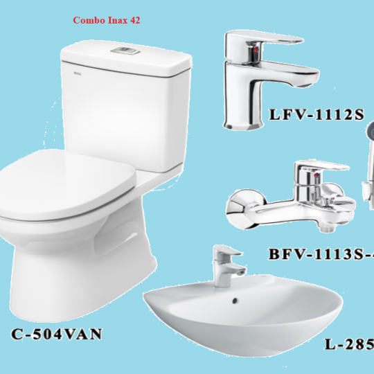 COMBO BỒN CẦU INAX C-504VA + L-285V + VÒI LFV-1112S + CỦ SEN BFV-1113S-4C