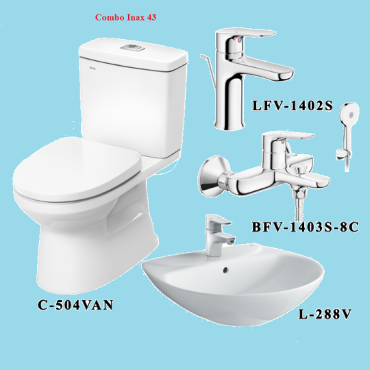 COMBO BỒN CẦU INAX C-504VA + L-288V + VÒI LFV-1402S + CỦ SEN BFV-1403S-8C