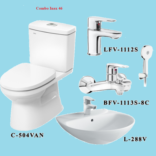 COMBO BỒN CẦU INAX C-504VA + L-288V + VÒI LFV-1112S + CỦ SEN BFV-1113S-8C