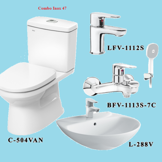 COMBO BỒN CẦU INAX C-504VA + L-288V + VÒI LFV-1112S + CỦ SEN BFV-1113S-7C