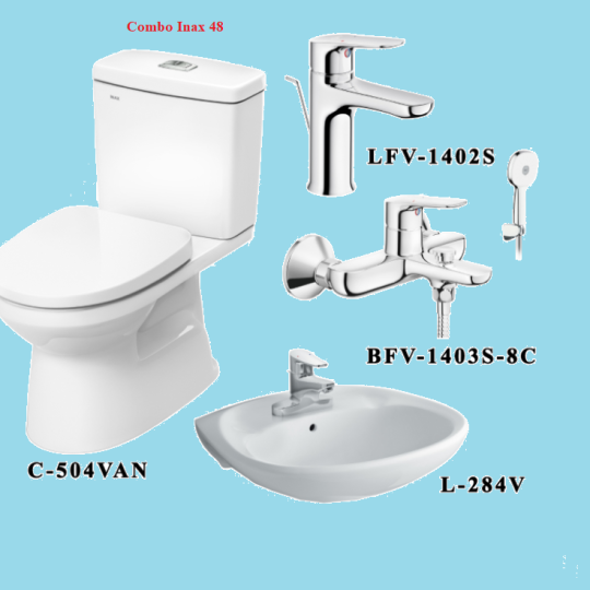 COMBO BỒN CẦU INAX C-504VA + L-284V + VÒI LFV-1402S + CỦ SEN BFV-1403S-8C