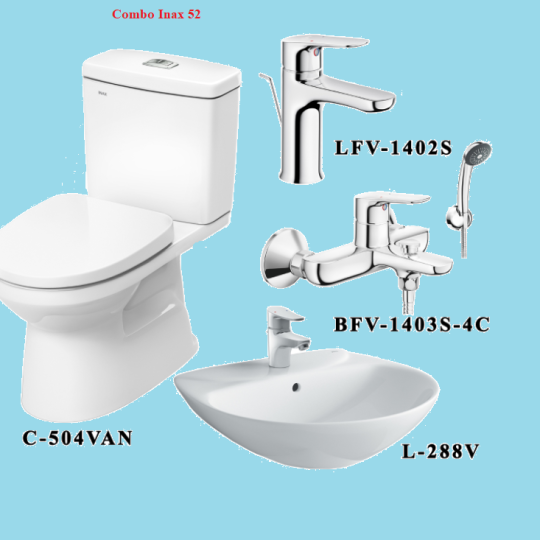 COMBO BỒN CẦU INAX C-504VA + L-288V + VÒI LFV-1402S + CỦ SEN BFV-1403S-4C