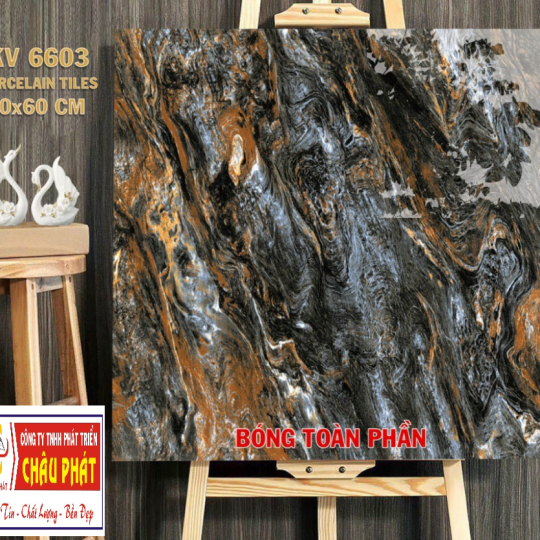 GẠCH LÁT NỀN 60X60 BÓNG KÍNH TOÀN PHẦN KV6603