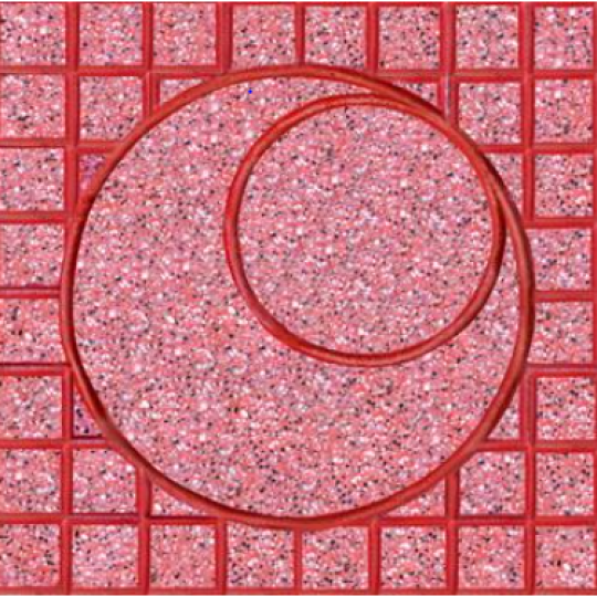 GẠCH VỈA HÈ 40X40 TERRAZZO MẶT TRĂNG ĐỎ