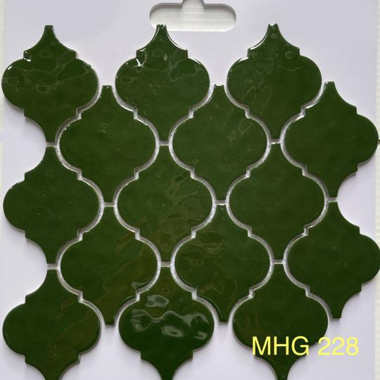 Gạch Mosaic Gốm sứ Lồng Đèn Xanh Men Trơn MHG 228