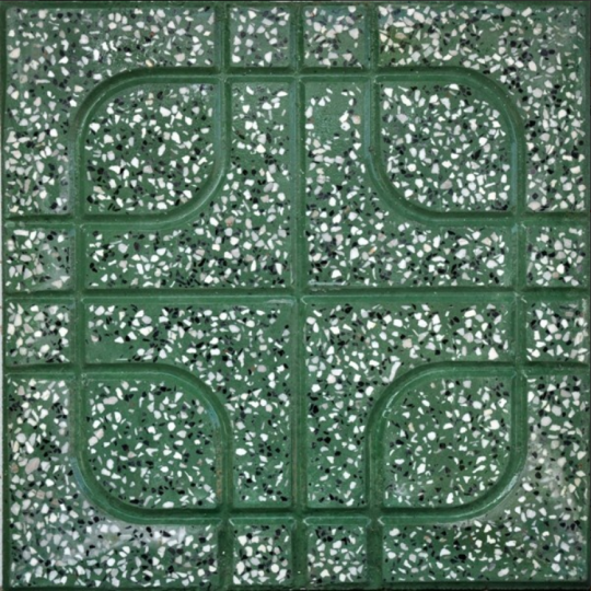 GẠCH VỈA HÈ 40X40 TERRAZZO MẮT PHỤNG XANH