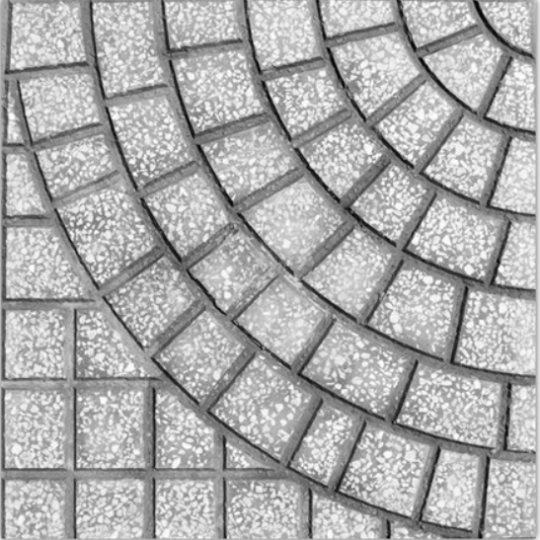 GẠCH VỈA HÈ 40X40 TERRAZZO CÁNH QUẠT XÁM