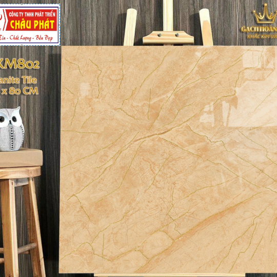 GẠCH LÁT NỀN - ỐP MẶT TIỀN 80X80 KHẮC KIM VÀNG SKM802