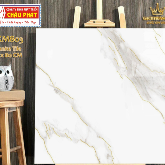GẠCH LÁT NỀN - ỐP MẶT TIỀN 80X80 KHẮC KIM VÀNG SKM803