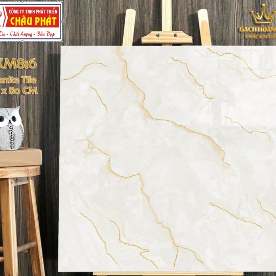 GẠCH LÁT NỀN - ỐP MẶT TIỀN 80X80 KHẮC KIM VÀNG SKM816