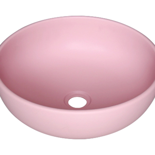 LAVABO TRÒN BẰNG SỨ KANLY SU510 MÀU HỒNG