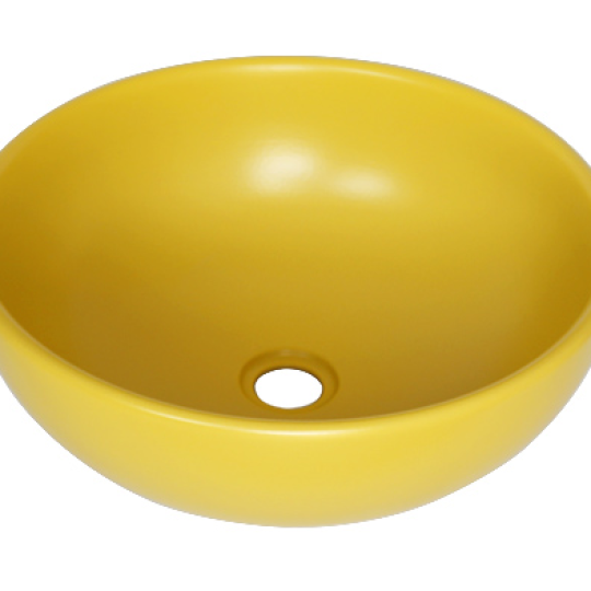 LAVABO TRÒN BẰNG SỨ KANLY SU514 MÀU VÀNG