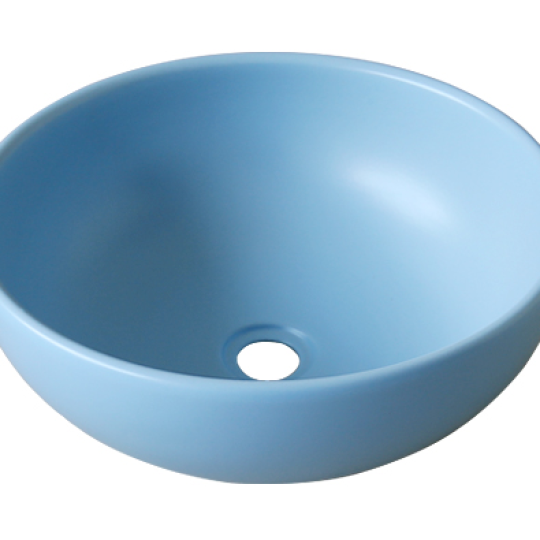 LAVABO TRÒN BẰNG SỨ KANLY SU515 XANH DA TRỜI