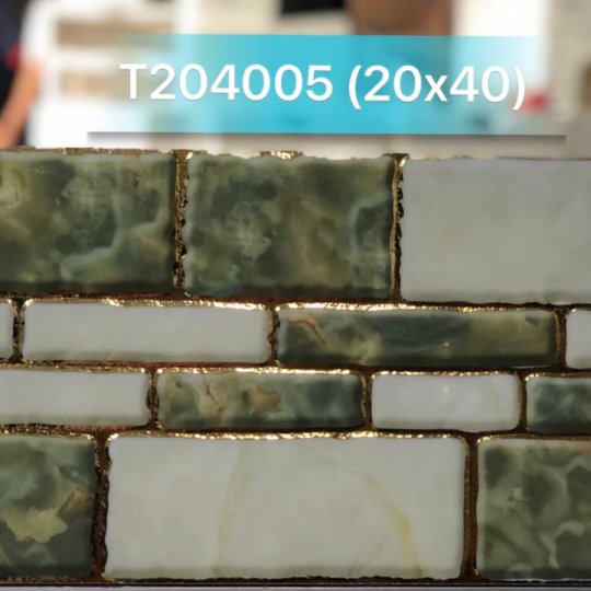 GẠCH TRANG TRÍ 20X40 ĐÁ VI TINH NHŨ VÀNG T204005
