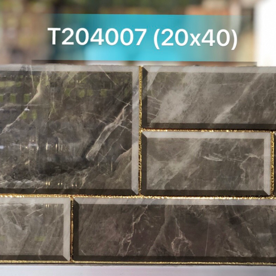 GẠCH TRANG TRÍ 20X40 ĐÁ VI TINH NHŨ VÀNG T204007