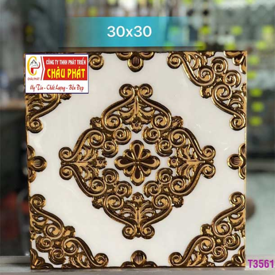 GẠCH TRANG TRÍ 30X30 ĐÁ VI TINH NHŨ VÀNG T3561