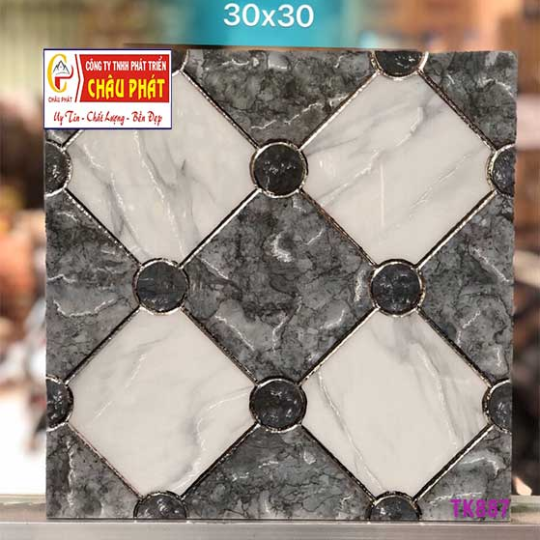 GẠCH TRANG TRÍ 30X30 NHŨ BẠC T887