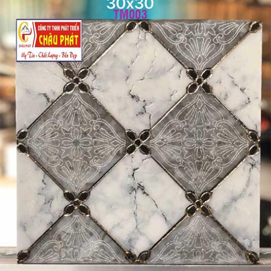 GẠCH TRANG TRÍ 30X30 NHŨ BẠC TM003