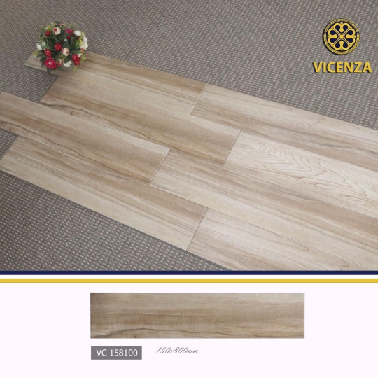 Gạch Lát Nền Giả Gỗ Thanh 15x80 Đá Mờ Men Matt VICENZA VC158100