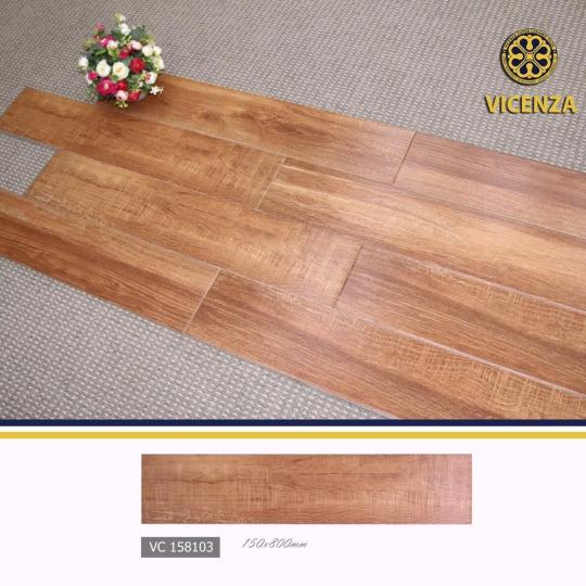 Gạch Lát Nền Giả Gỗ Thanh 15x80 Đá Mờ Men Matt VICENZA VC158103