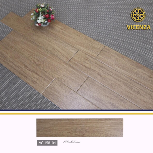 Gạch Lát Nền Giả Gỗ Thanh 15x80 Đá Mờ Men Matt VICENZA VC158104