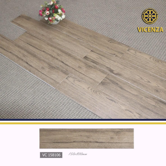 Gạch Lát Nền Giả Gỗ Thanh 15x80 Đá Mờ Men Matt VICENZA VC158106