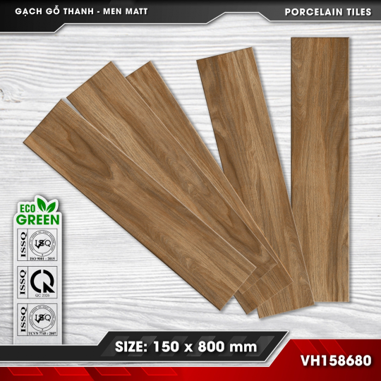 Gạch Lát Nền Giả Gỗ Thanh 15x80 Đá Mờ Men Matt VICENZA VH158680