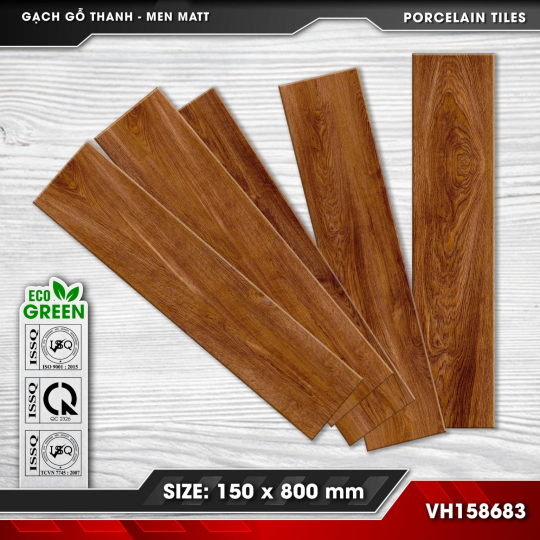 Gạch Lát Nền Giả Gỗ Thanh 15x80 Đá Mờ Men Matt VICENZA VH158683